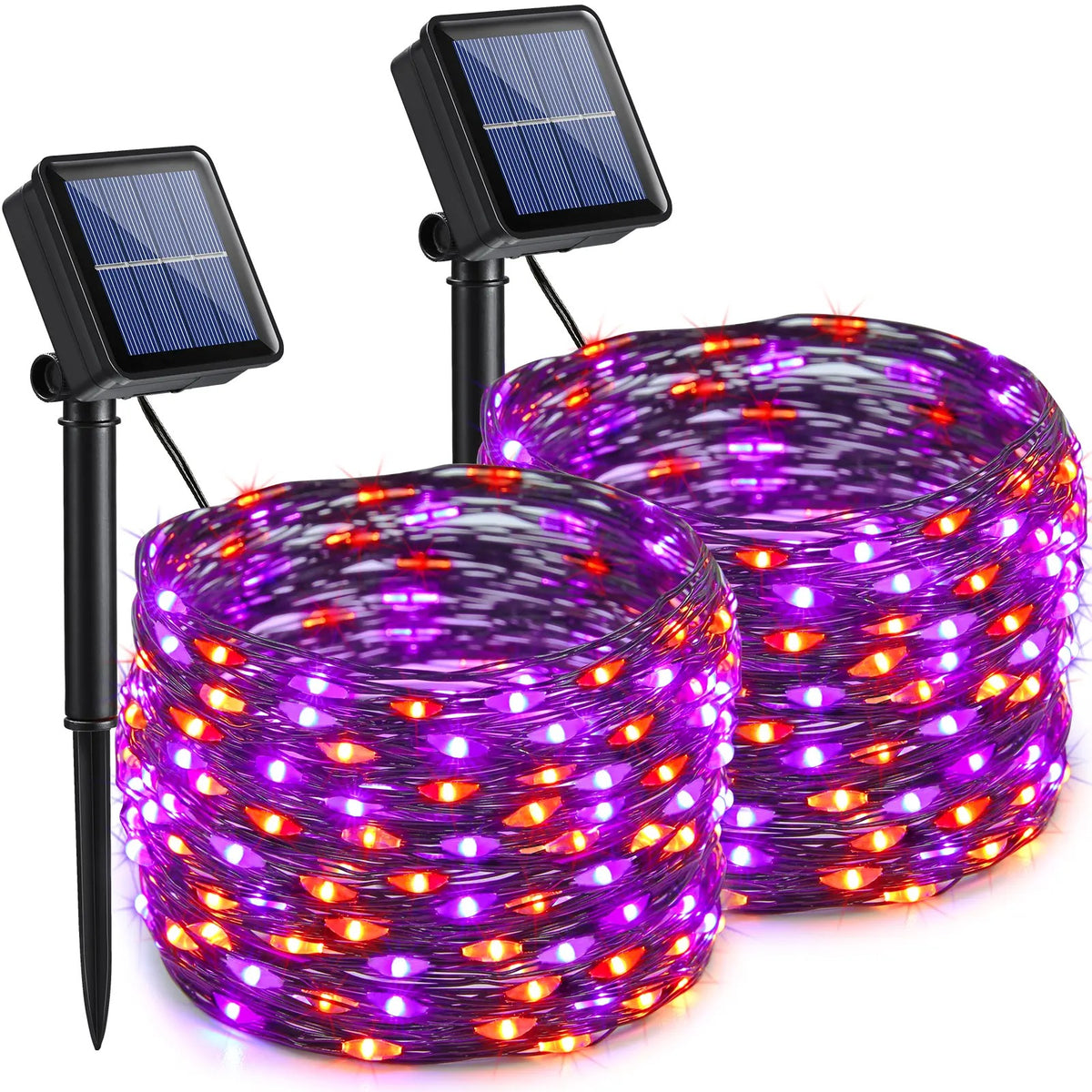 2-Pack 80FT Solar String Lights, 240 LED Waterproof Outdoor Fairy Lights with 8 Modes