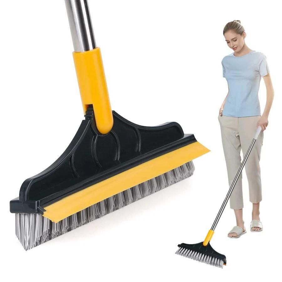 Floor Brush- 2 In 1 Long Handle Wiper Stiff Bristle Floor Brush ⭐⭐⭐⭐⭐