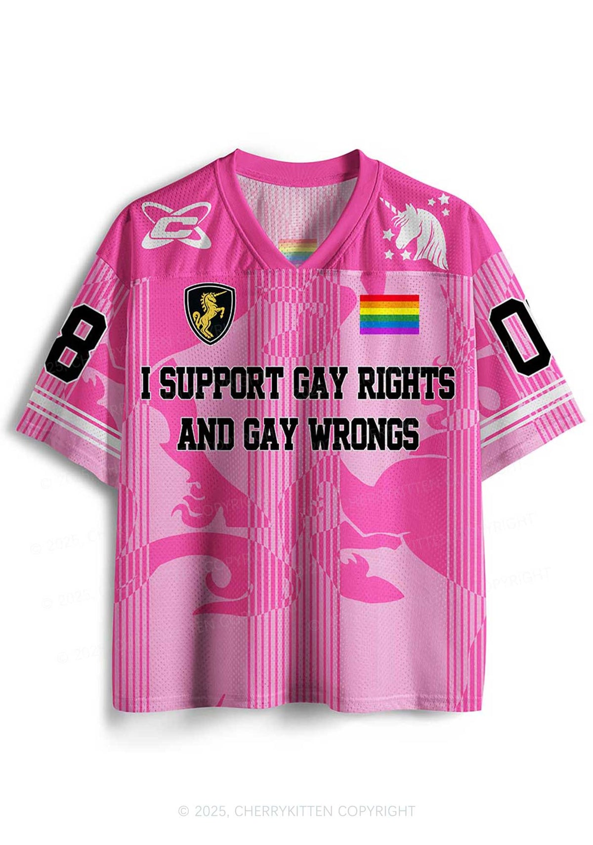 Custom Support Gay Rights Pride Y2K Sport Jersey Shirts Cherrykitten