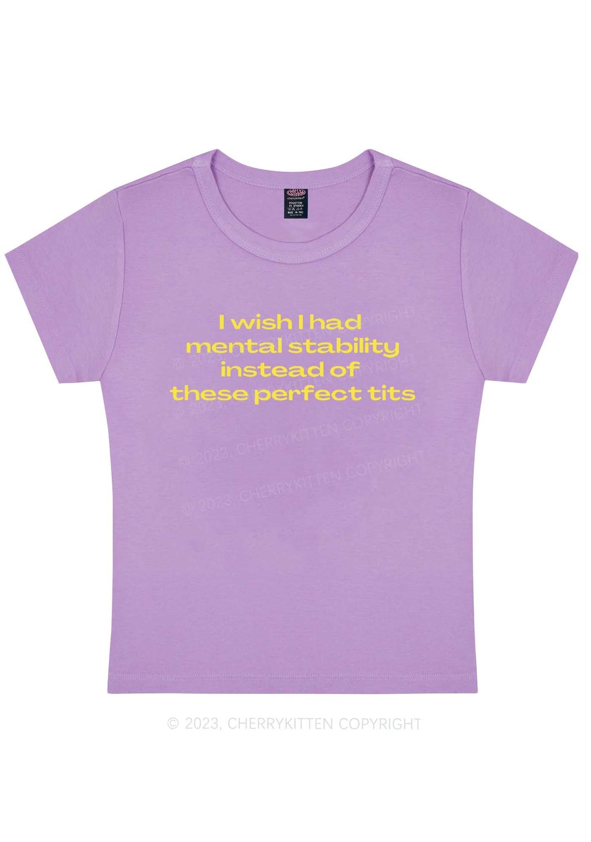 Mental Stability Y2K Baby Tee Cherrykitten