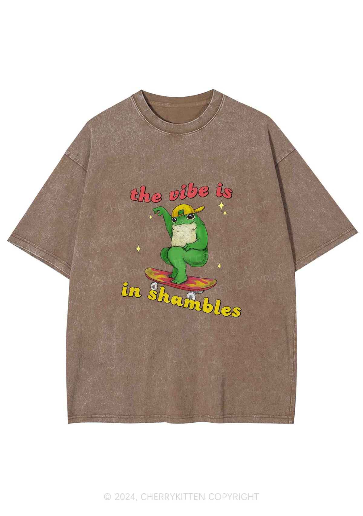 Shambles Vibe Y2K Washed Tee Cherrykitten