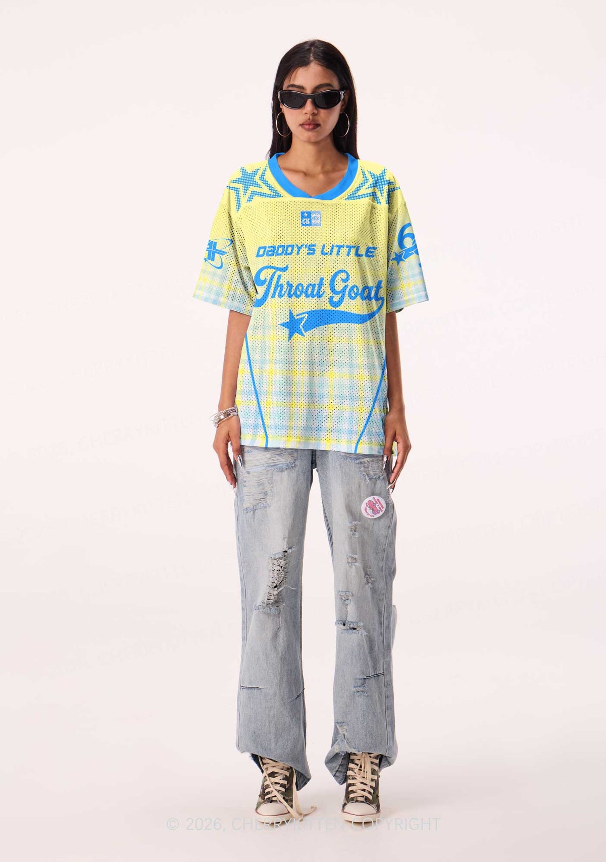 Daddys Little Throat Goat Y2K Sport Jersey Shirts Cherrykitten