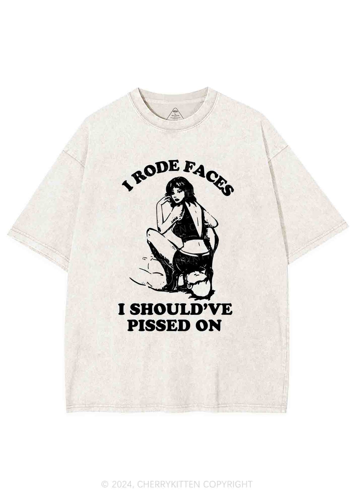 I Rode Faces Y2K Washed Tee Cherrykitten