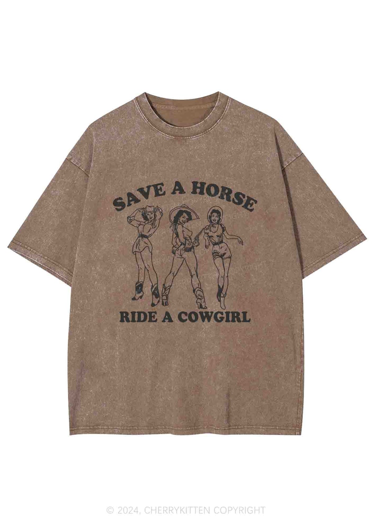 Ride A Cowgirl Y2K Washed Tee Cherrykitten