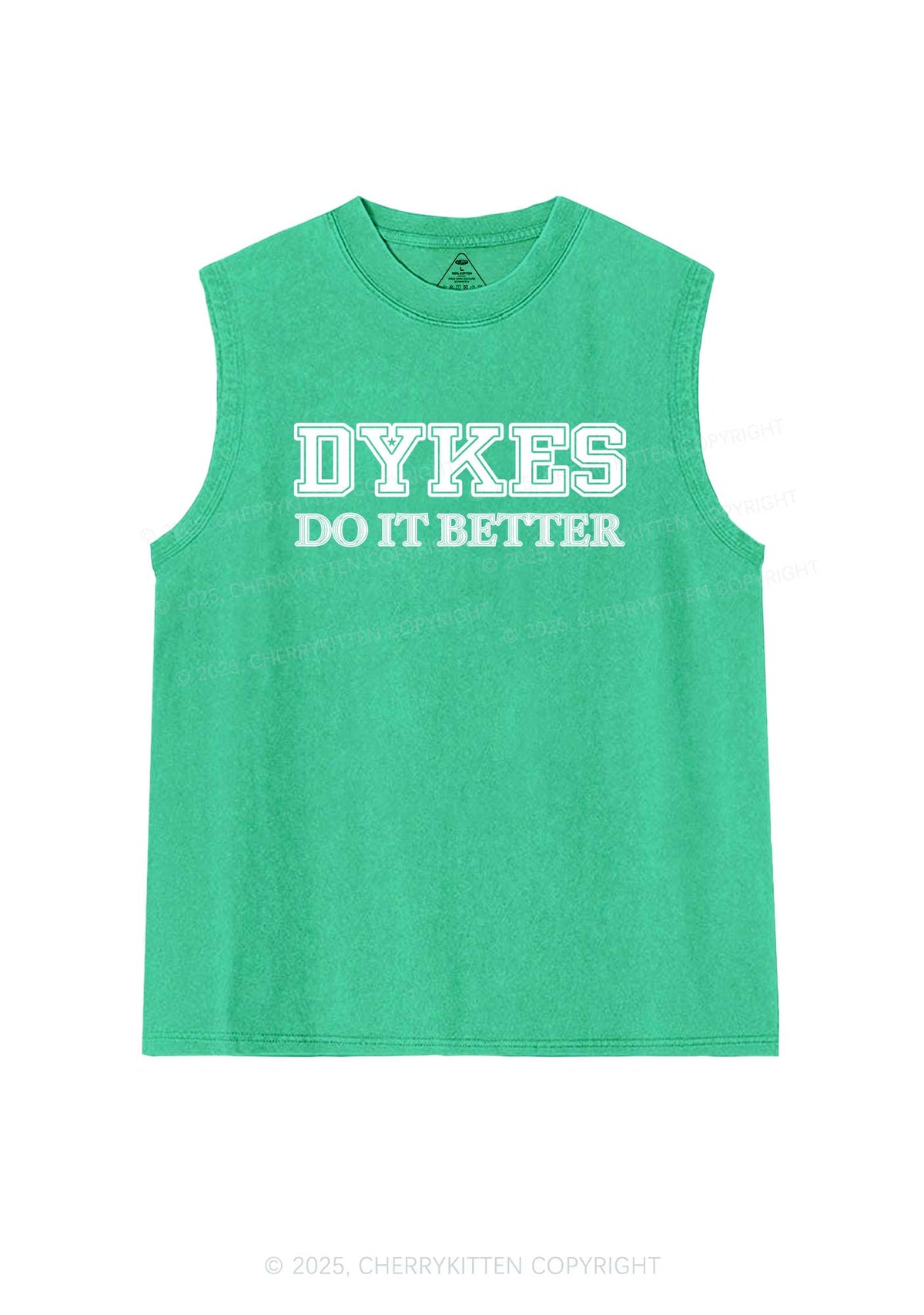 Dykes Do It Better Pride Y2K Washed Muscle Tank Cherrykitten