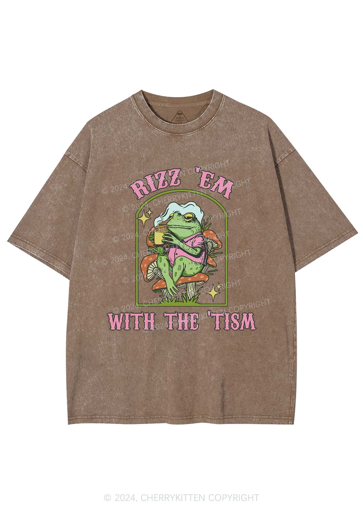 Tism Rizz Frog Y2K Washed Tee Cherrykitten