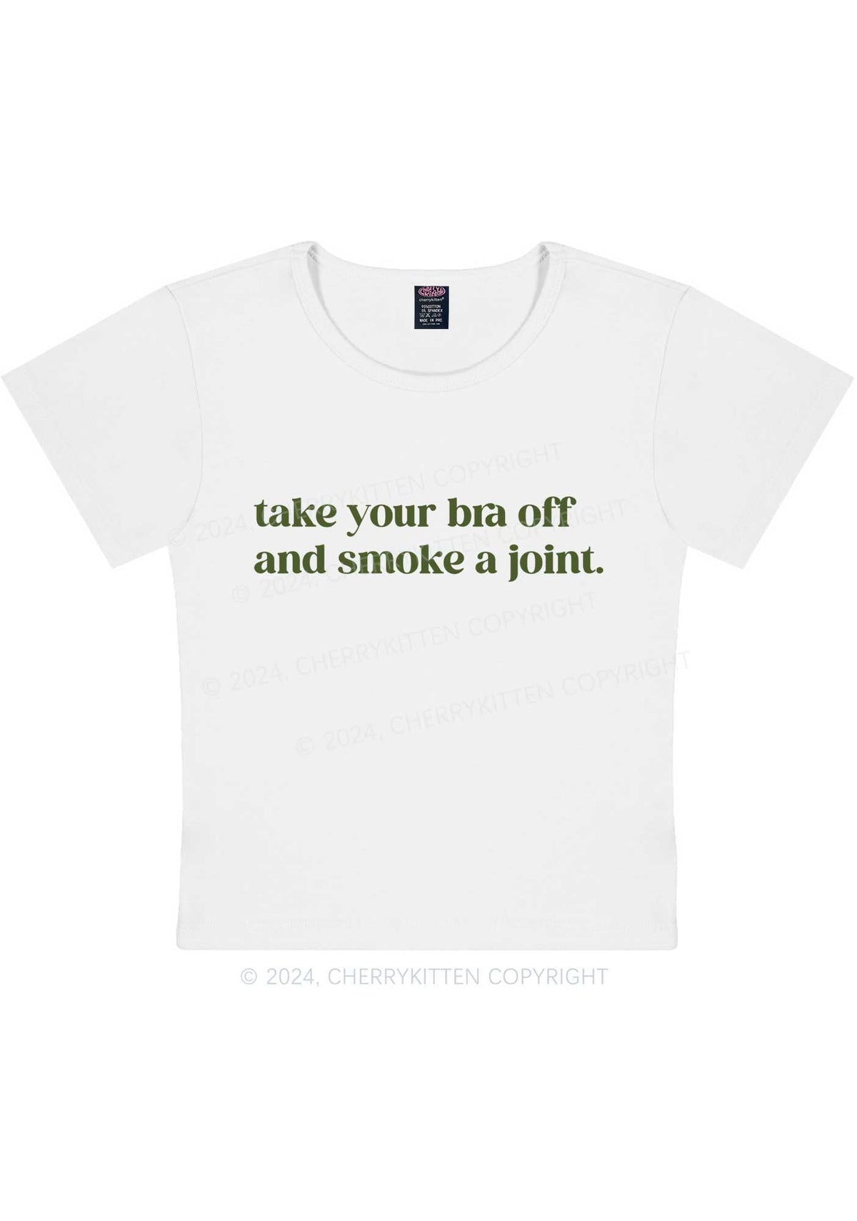Take Your Bra Off Y2K Baby Tee Cherrykitten