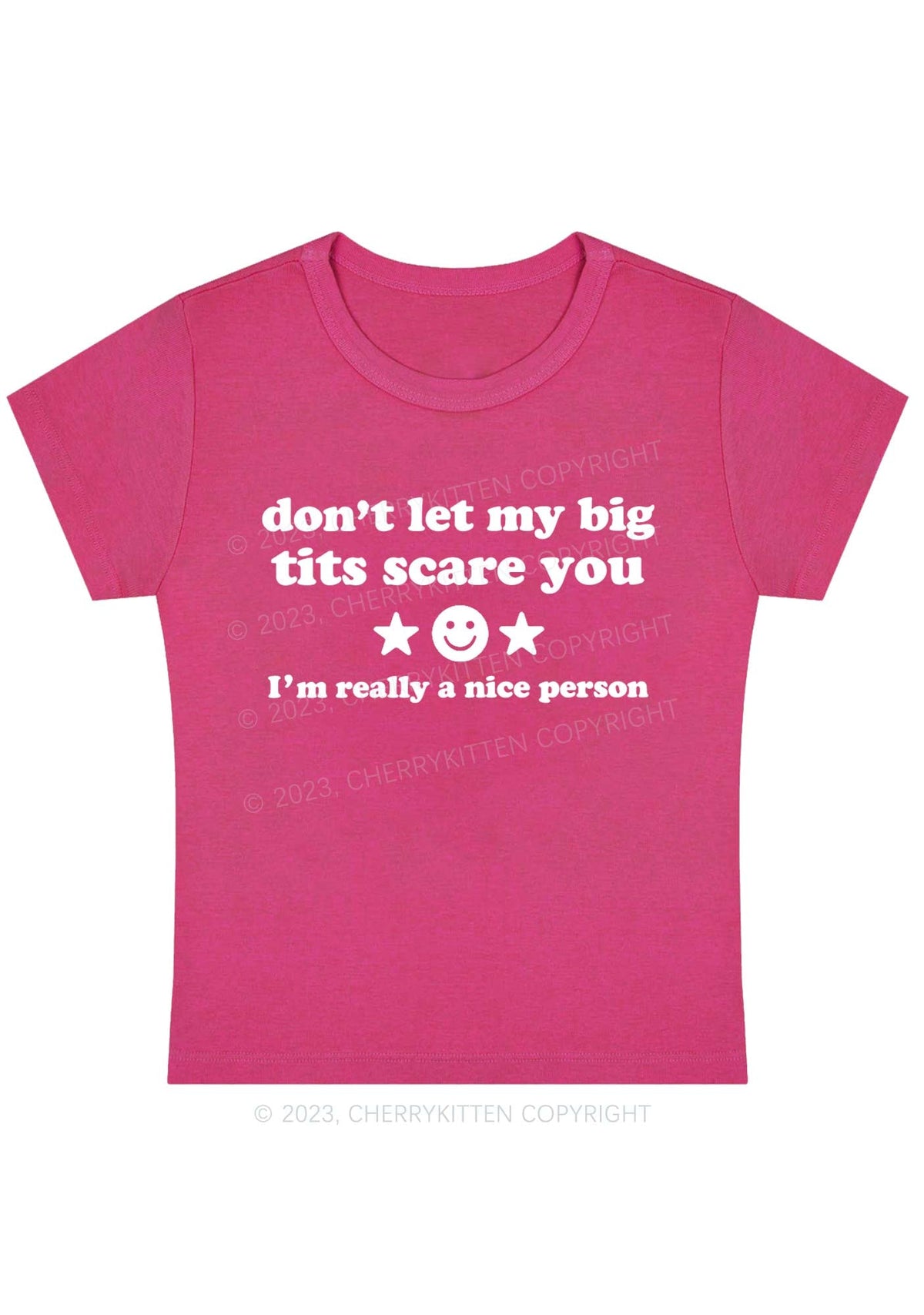Don't Let My Big Txts Scare You Y2K Baby Tee Cherrykitten