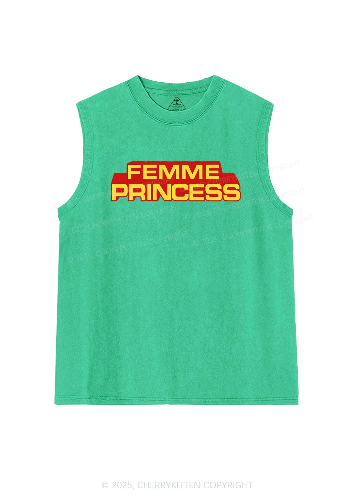 Femme Princess Pride Y2K Washed Muscle Tank Cherrykitten