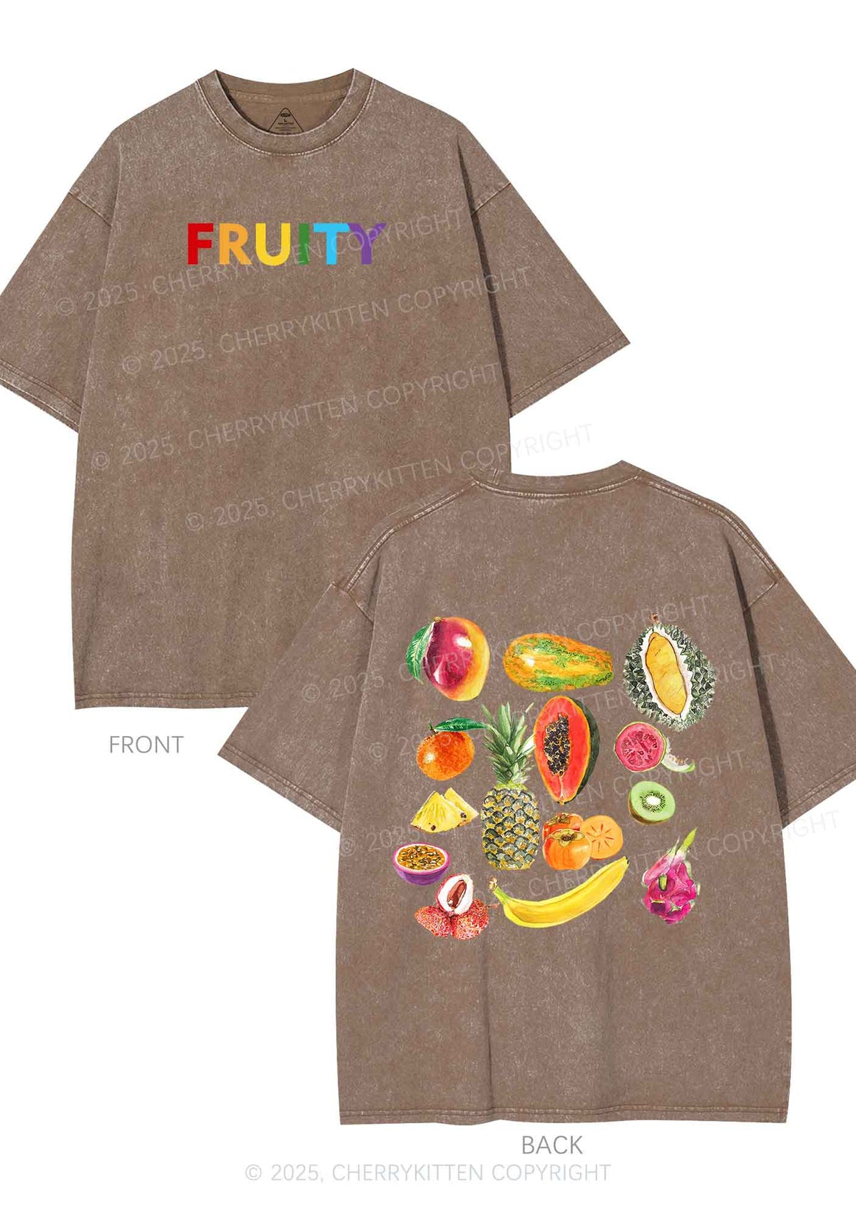 Fruity Two Sides Pride Y2K Shirts Washed Tee Cherrykitten
