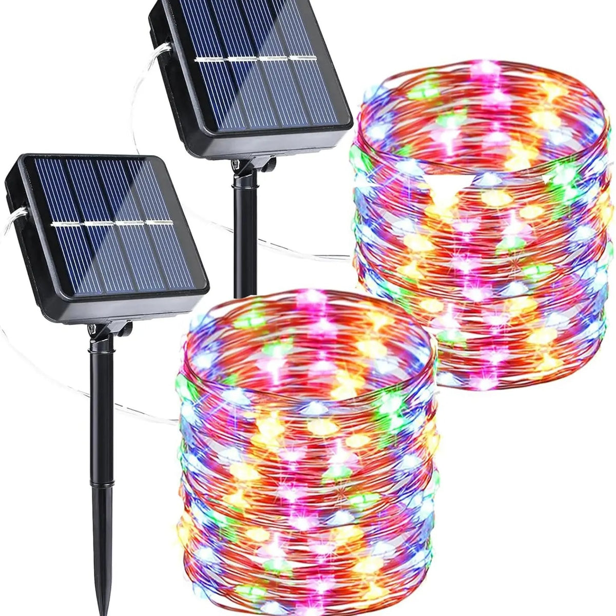 2-Pack 80FT Solar String Lights, 240 LED Waterproof Outdoor Fairy Lights with 8 Modes