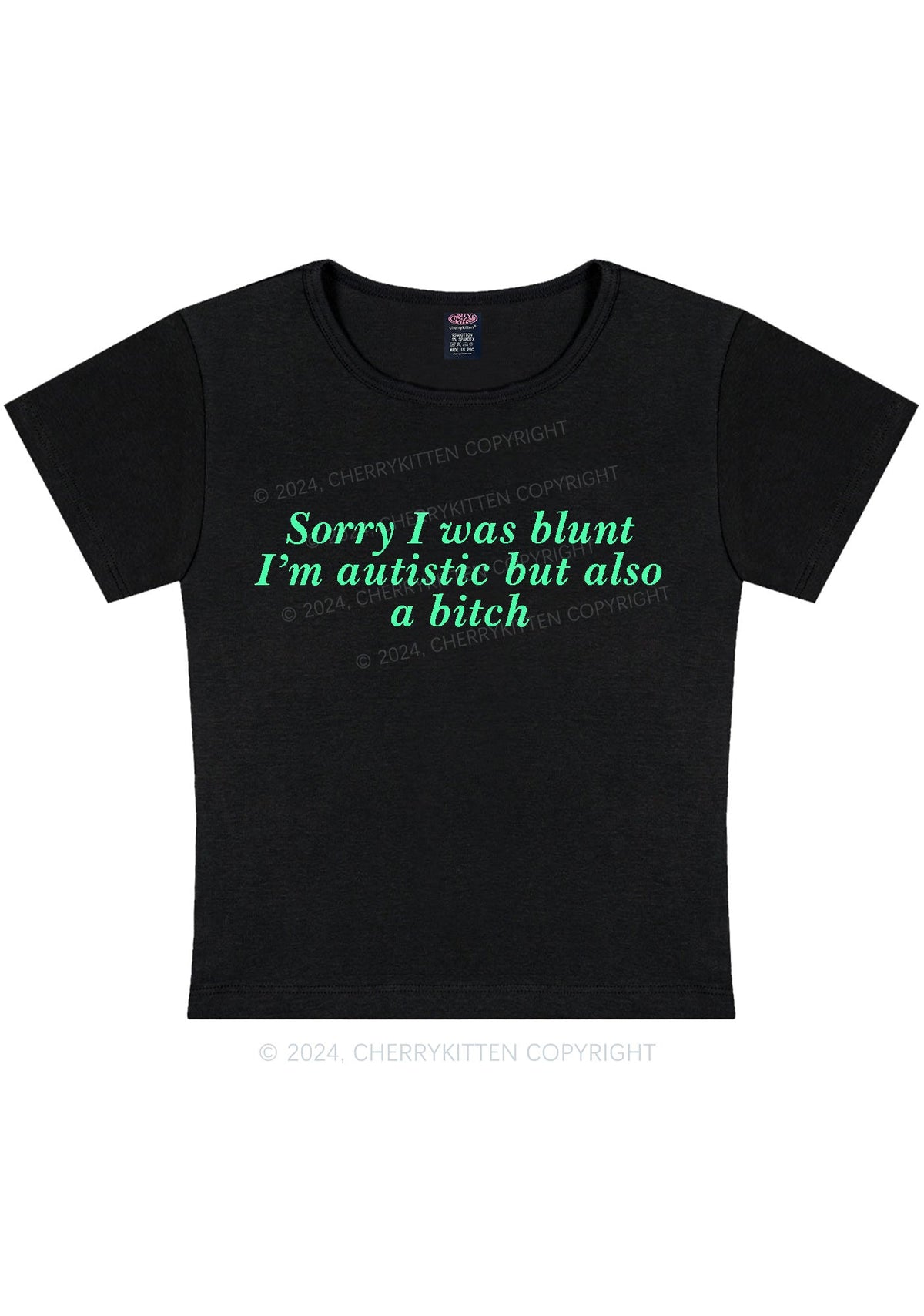 Sorry I Was Blunt Y2K Baby Tee Cherrykitten