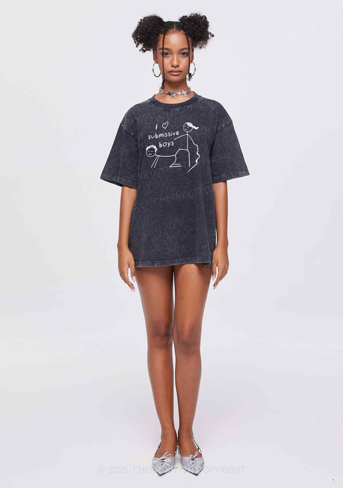 I Love S Boys Y2K Washed Tee Cherrykitten