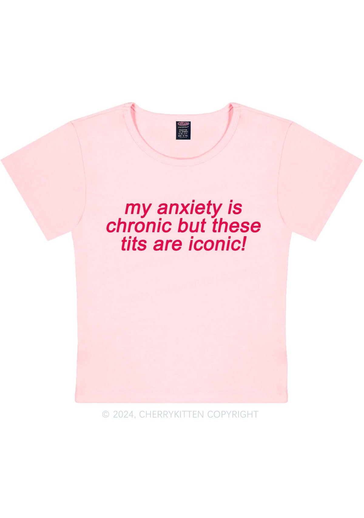 My Anxiety Is Chronic Y2K Baby Tee Cherrykitten