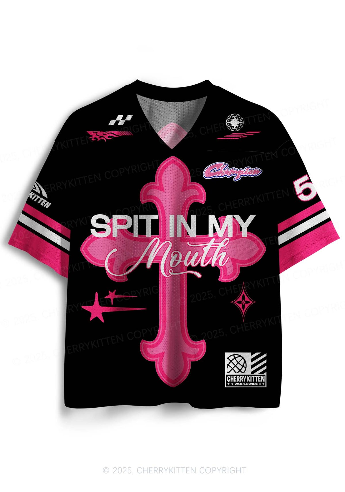Custom Pink Cross Y2K Sport Jersey Shirts Cherrykitten