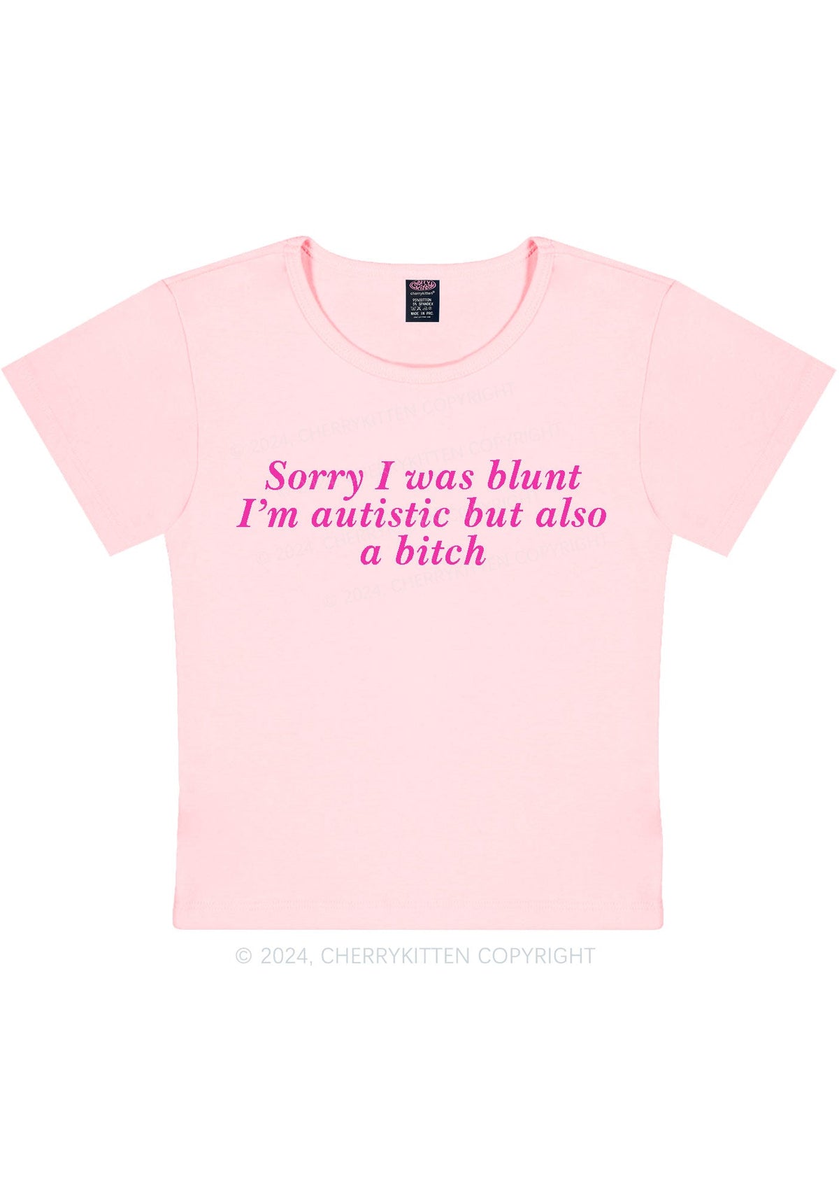 Sorry I Was Blunt Y2K Baby Tee Cherrykitten