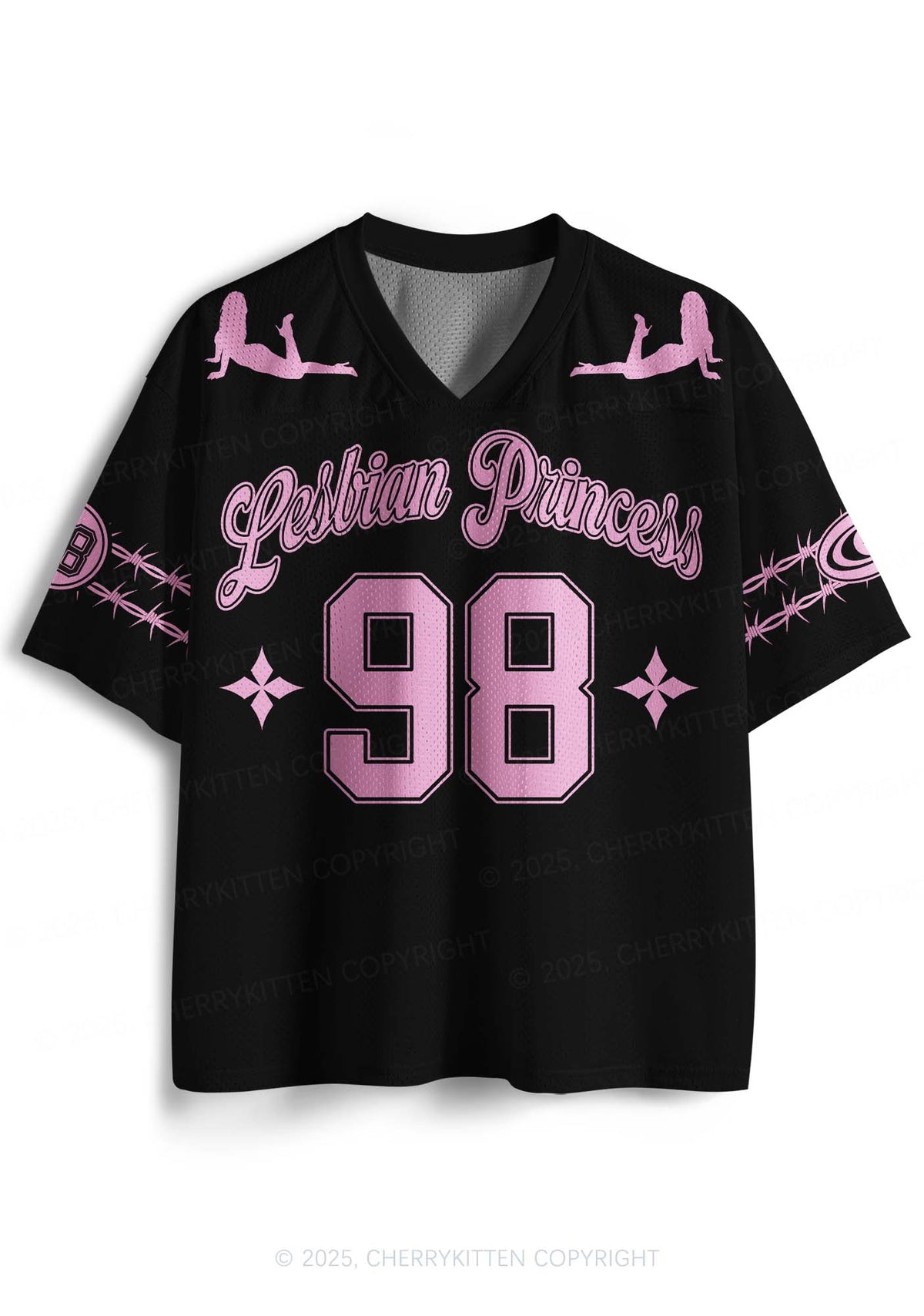 Custom Pink Lesbian Princess Pride Y2K Sport Jersey Shirts Cherrykitten