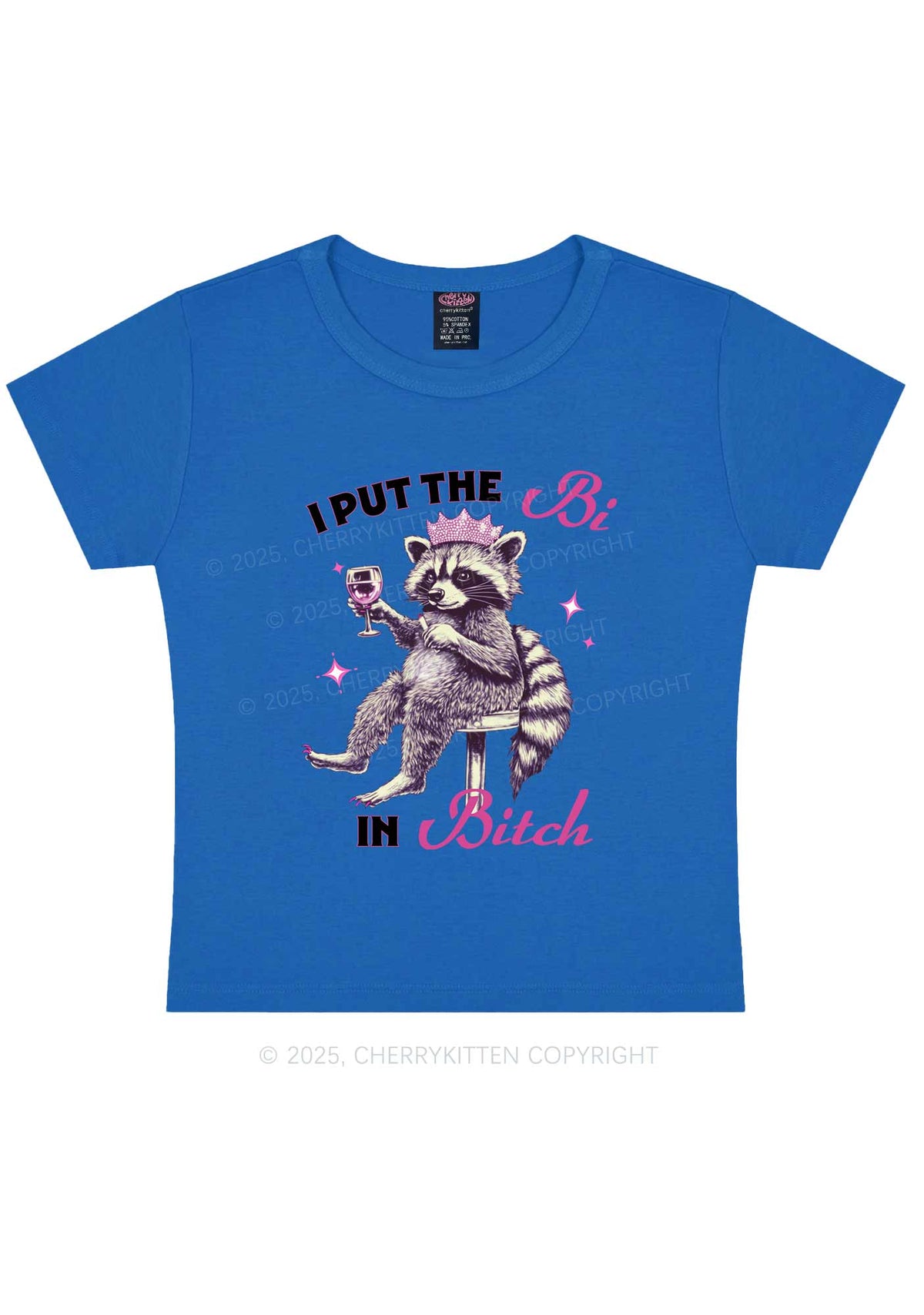 Bi Bxxch Raccoon Pride Y2K Baby Tee Cherrykitten