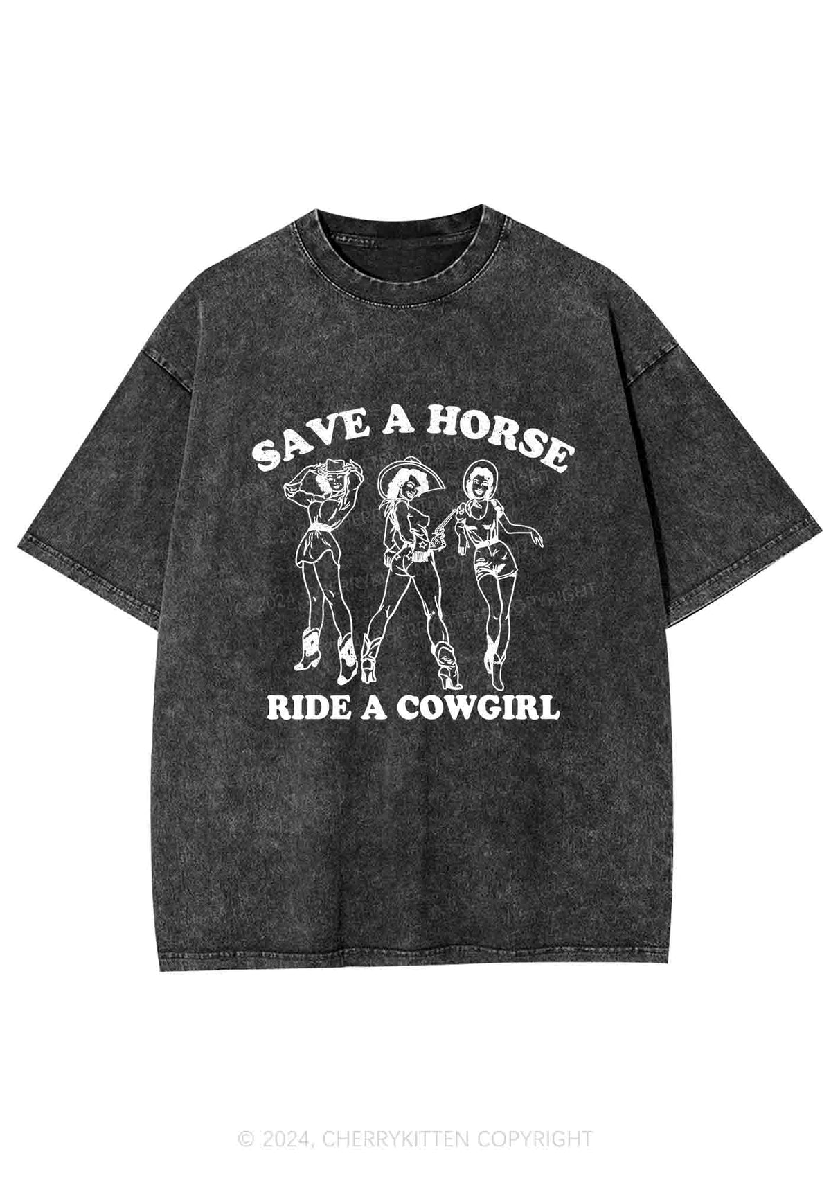 Ride A Cowgirl Y2K Washed Tee Cherrykitten