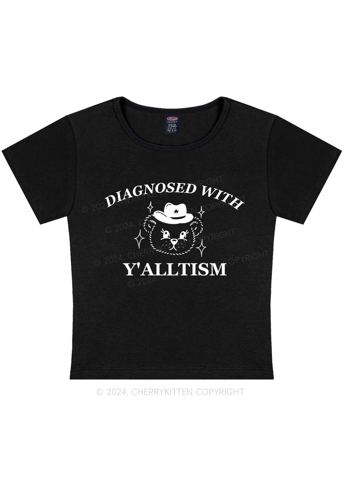Curvy Diagnosed With Y'alltism Y2K Baby Tee Cherrykitten