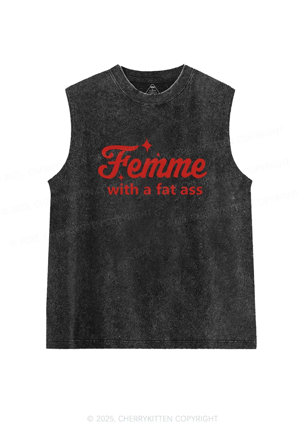 Femme With Fat Axx Pride Y2K Washed Muscle Tank Cherrykitten