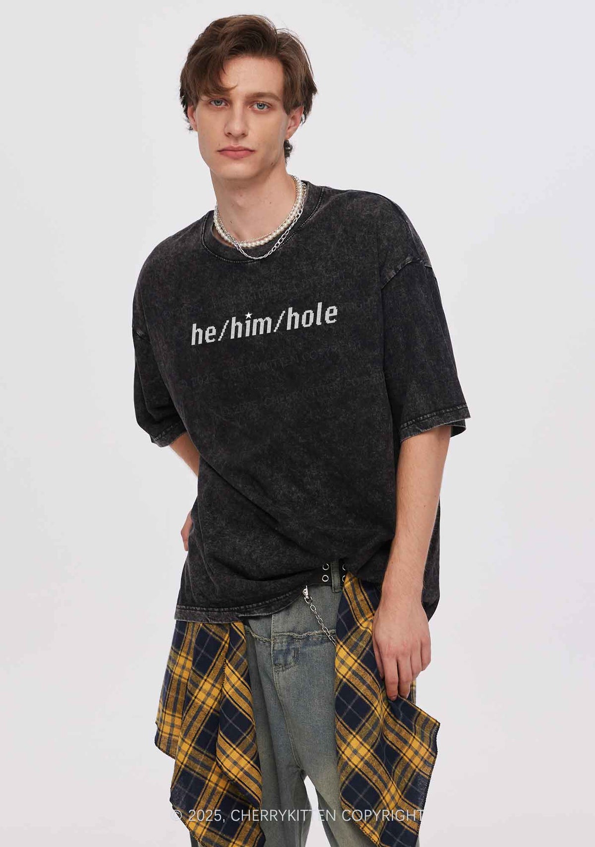 He Him Hole Pride Y2K Shirts Washed Tee Cherrykitten