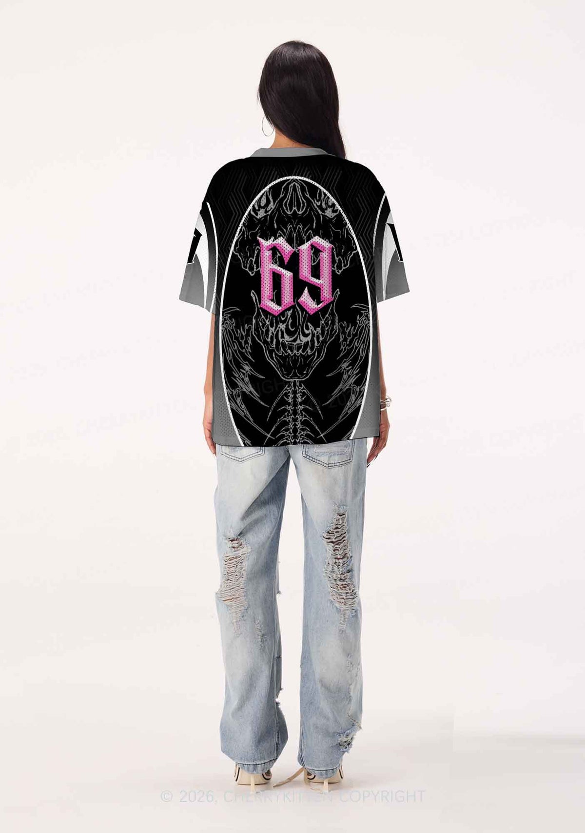 Fxxk Terfs Gothic Skull Pride Y2K Sport Jersey Shirts Cherrykitten