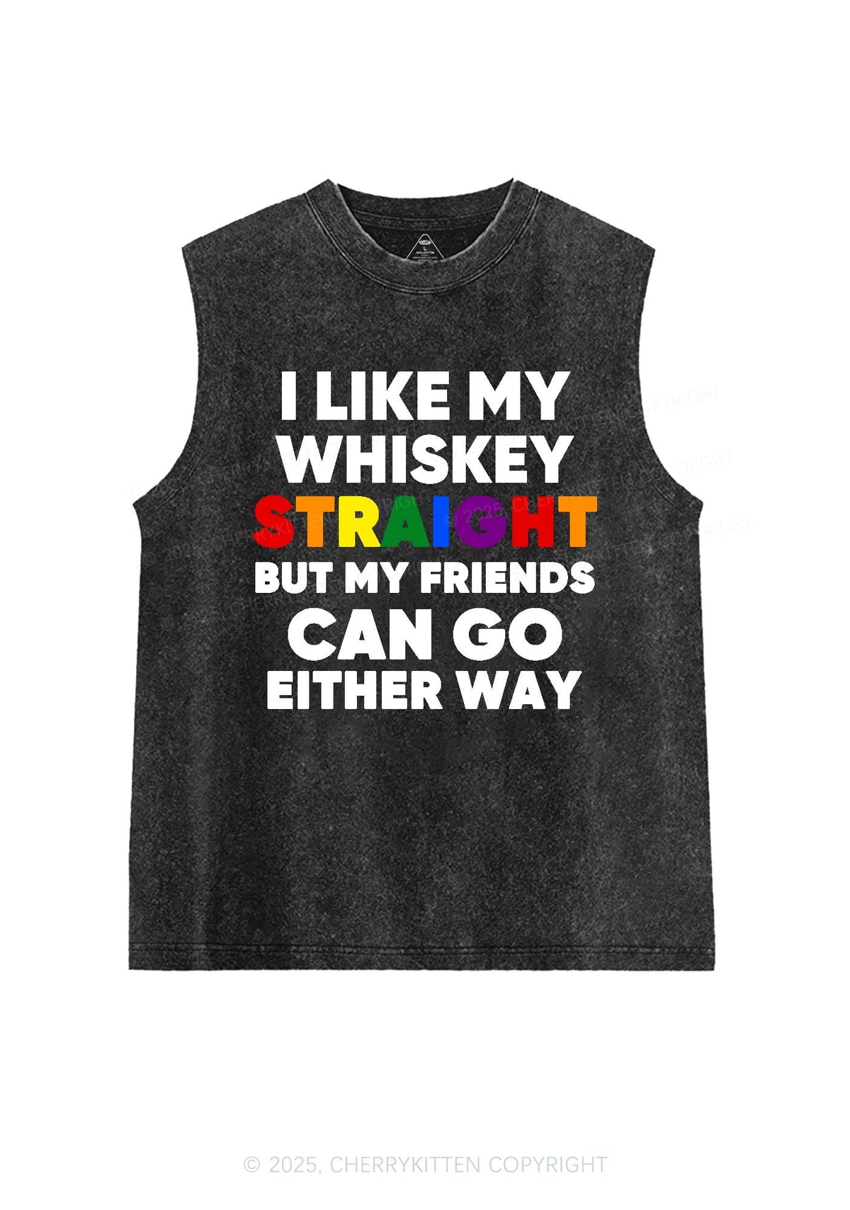 I Like Straight Pride Y2K Washed Muscle Tank Cherrykitten