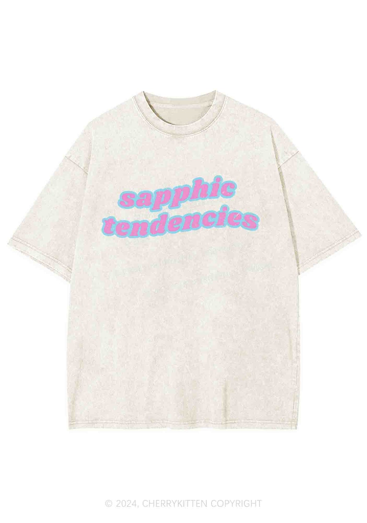 Sapphic Tendencies Y2K Washed Tee Cherrykitten