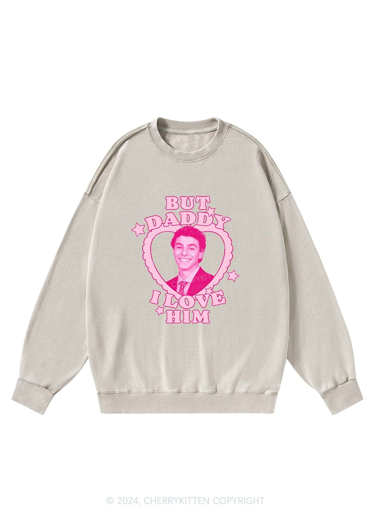 Daddy I Love Him Luigi Y2K Washed Sweatshirts Cherrykitten