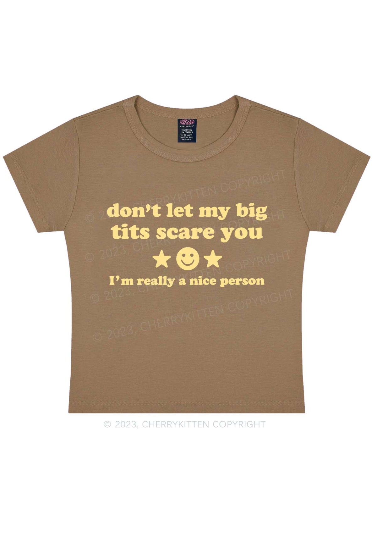 Don't Let My Big Txts Scare You Y2K Baby Tee Cherrykitten