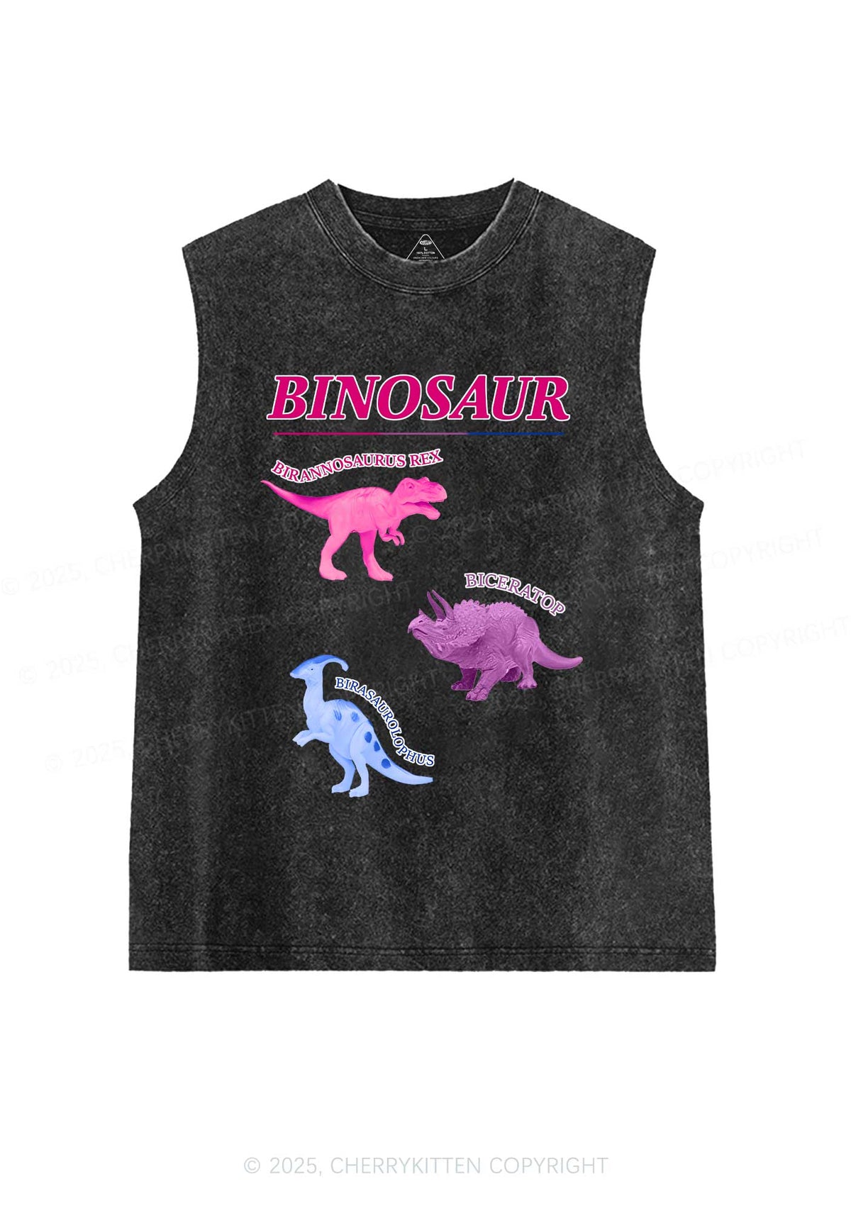 Binosaur Pride Y2K Washed Muscle Tank Cherrykitten
