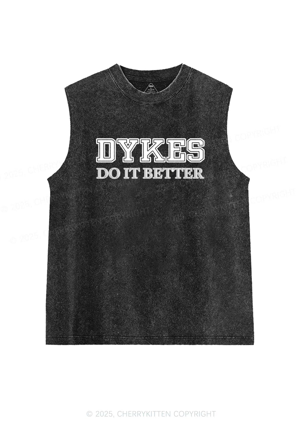 Dykes Do It Better Pride Y2K Washed Muscle Tank Cherrykitten