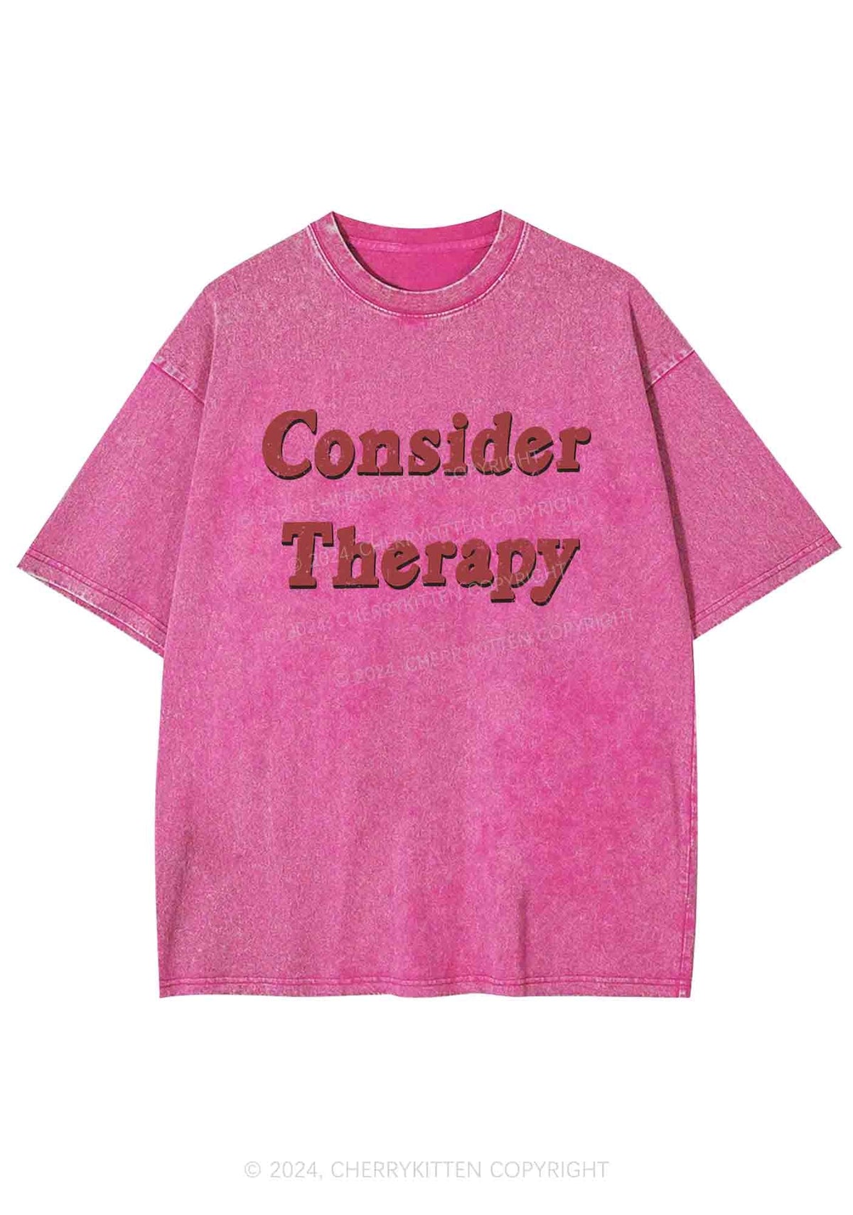 Consider Therapy Y2K Washed Tee Cherrykitten