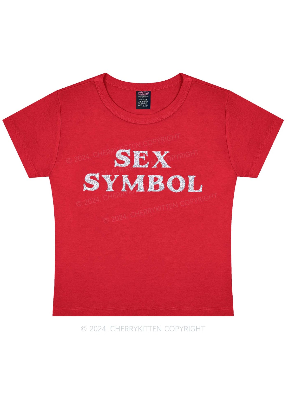 Glitter Sx Symbol Y2K Baby Tee Cherrykitten