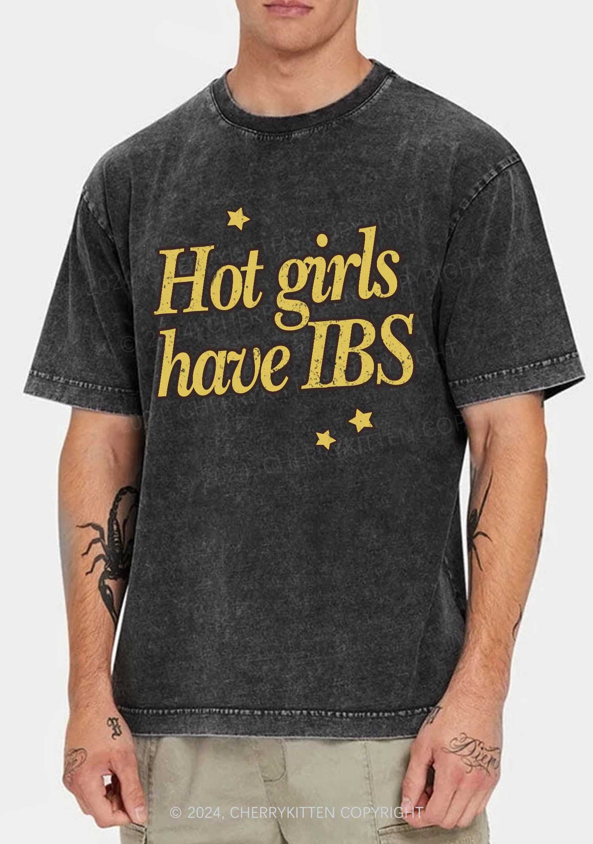 Hot Girls Have IBS Y2K Washed Tee Cherrykitten