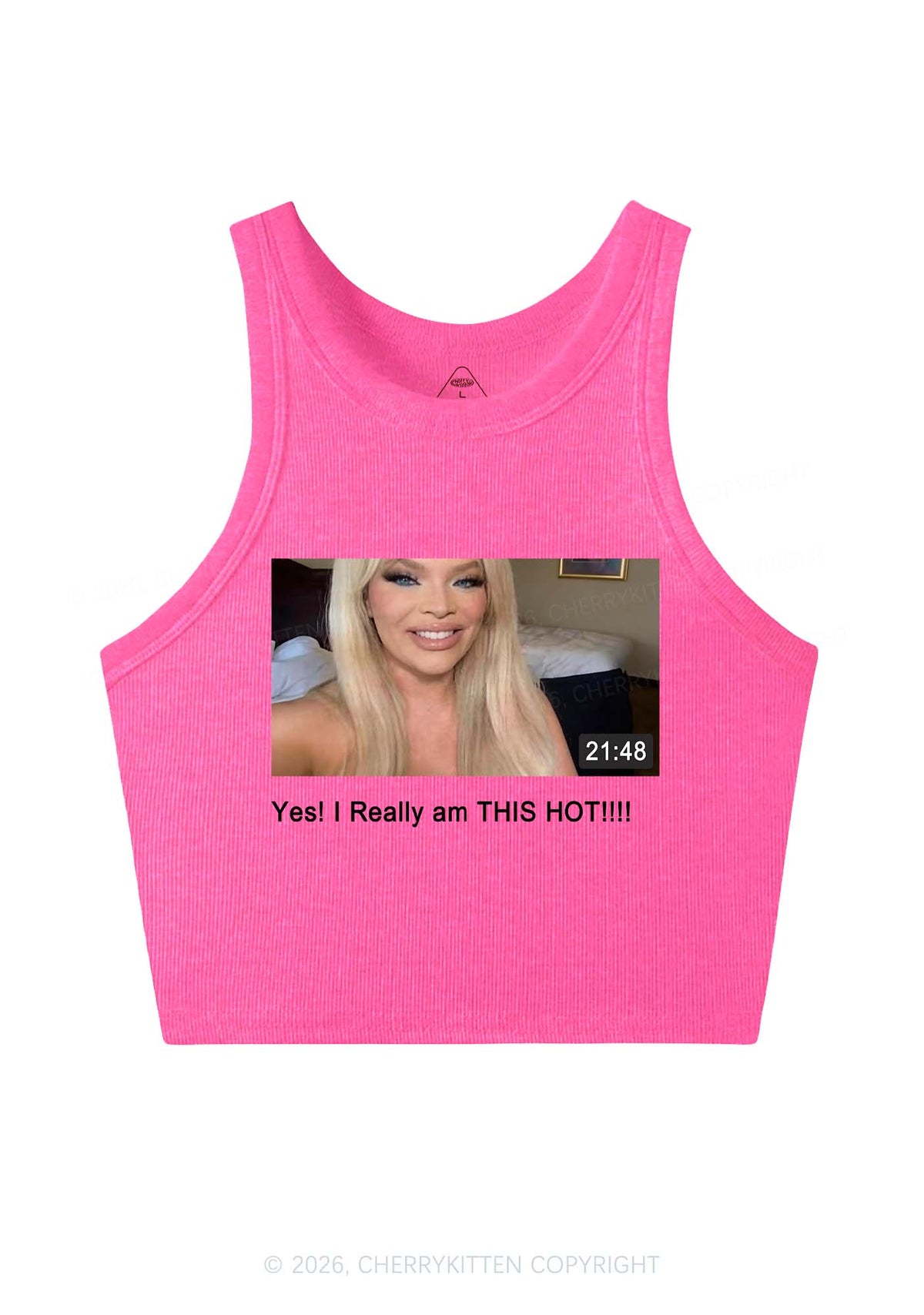 I Am Really Hot Y2K Crop Tank Top Cherrykitten