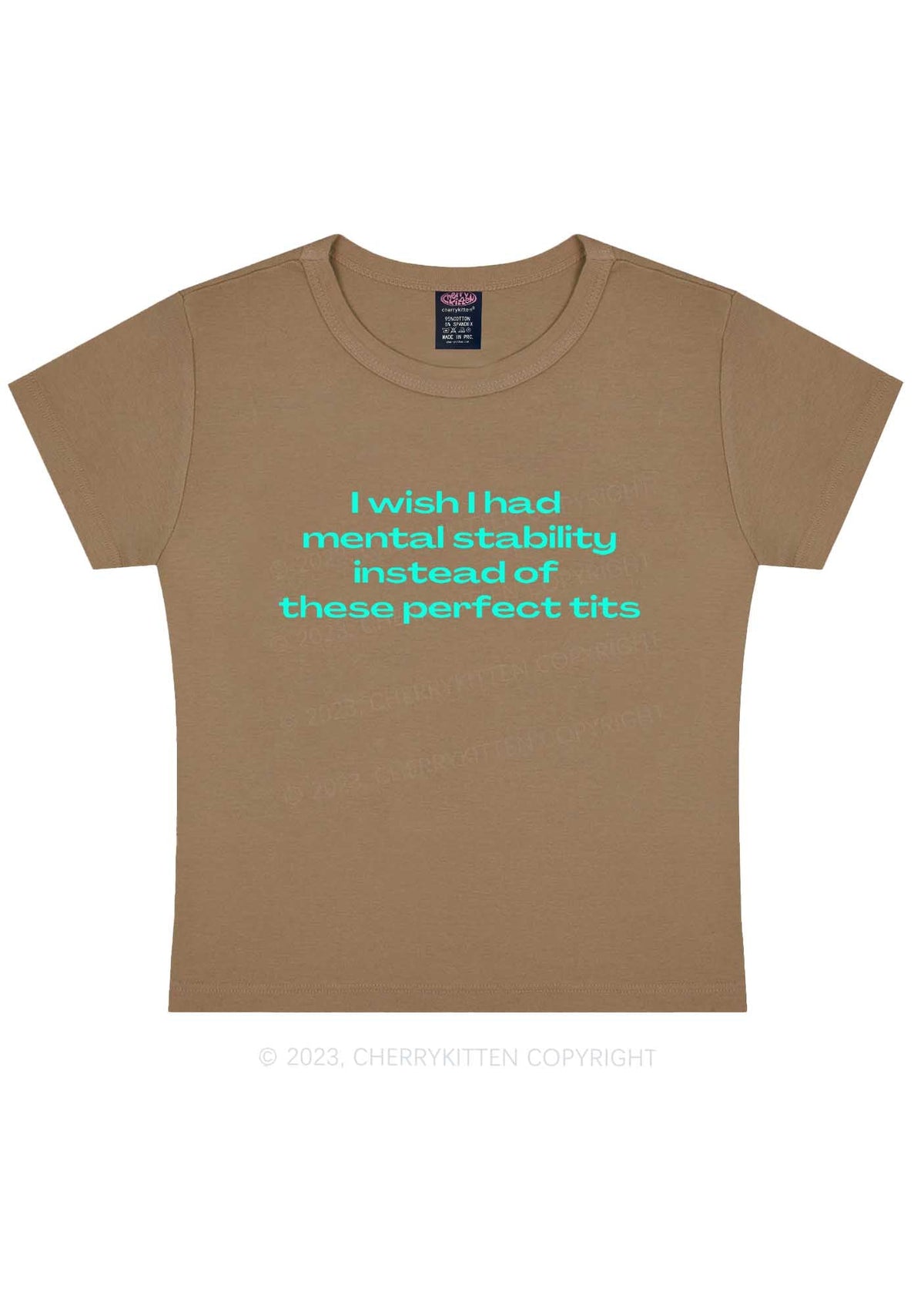 Mental Stability Y2K Baby Tee Cherrykitten