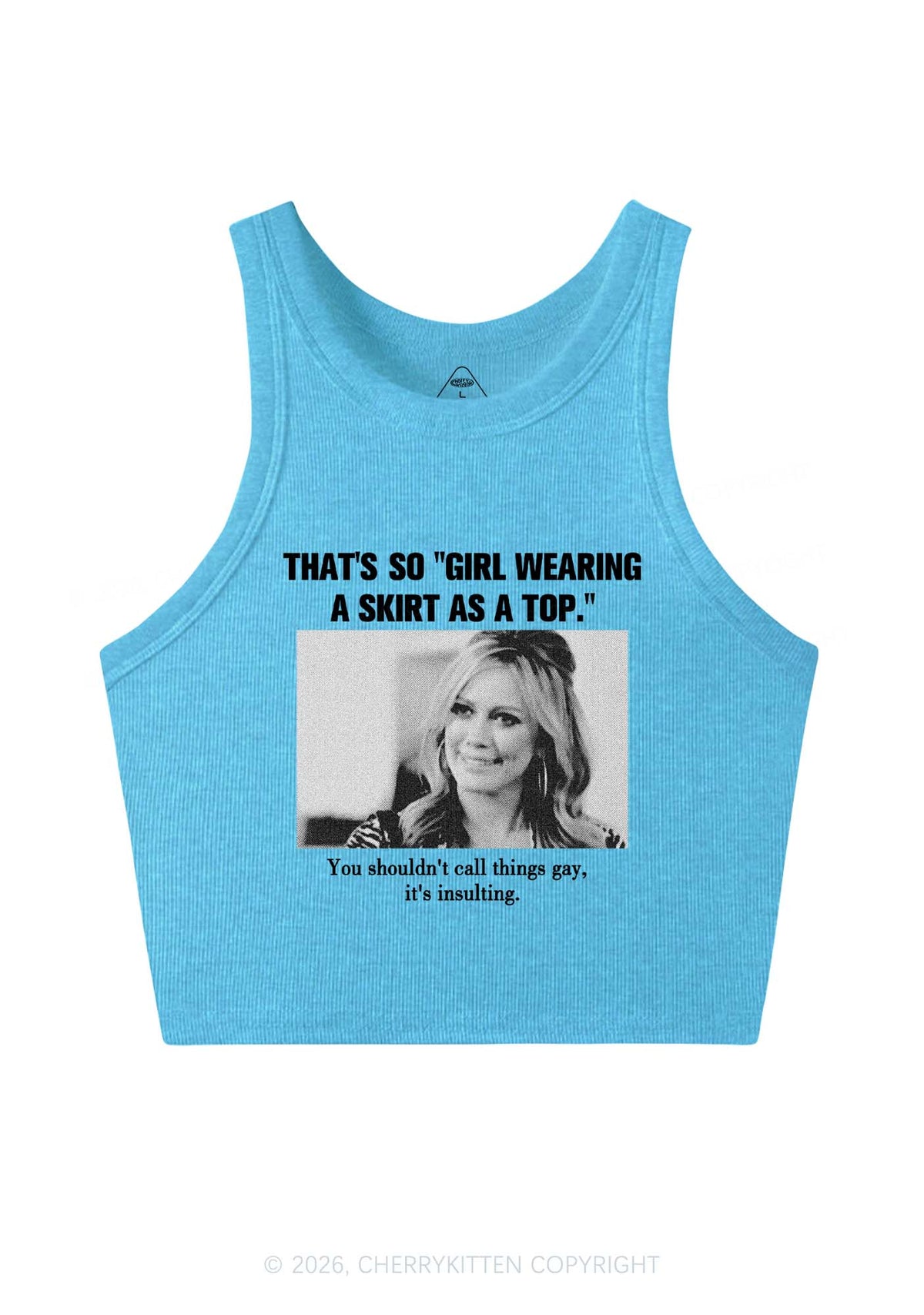 Girl Wearing A Skirt As A Top Y2K Crop Tank Top Cherrykitten