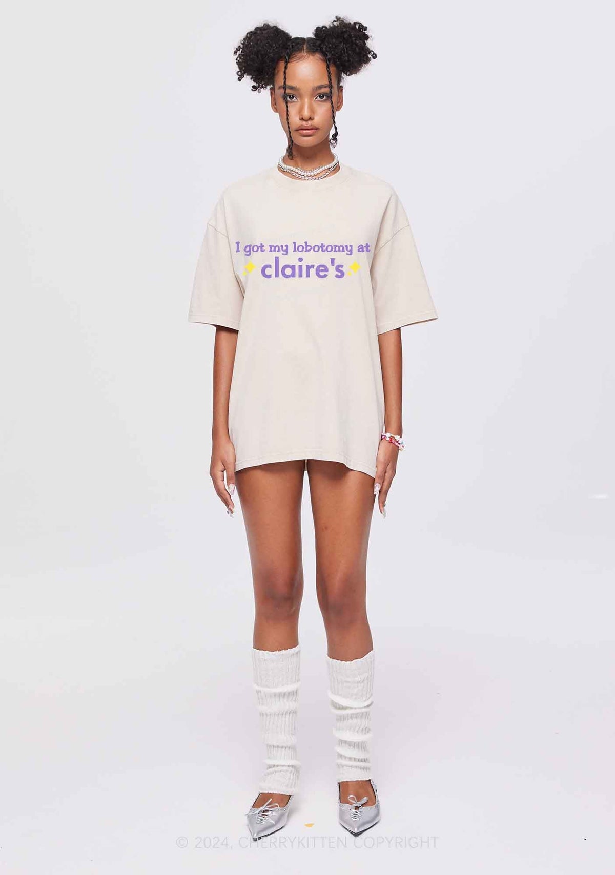 I Got My Lobotomy At Claire's Y2K Washed Tee Cherrykitten