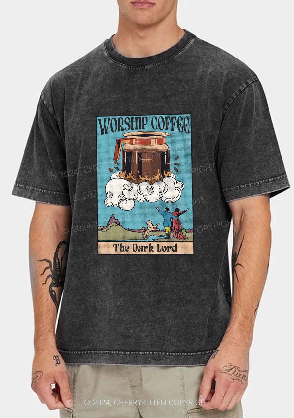 Worship Coffee Y2K Washed Tee Cherrykitten