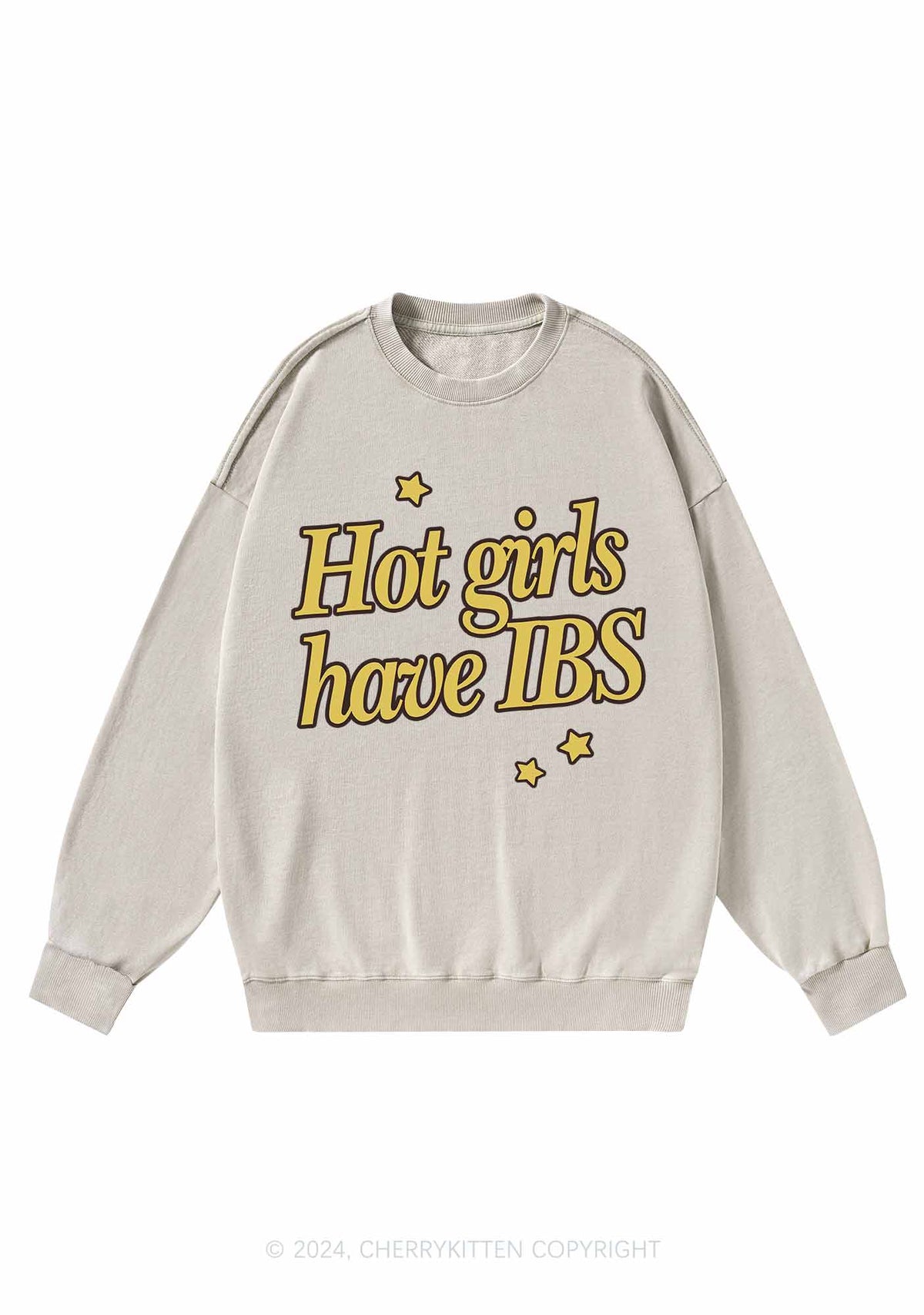 Hot Girls Have IBS Y2K Washed Sweatshirts Cherrykitten