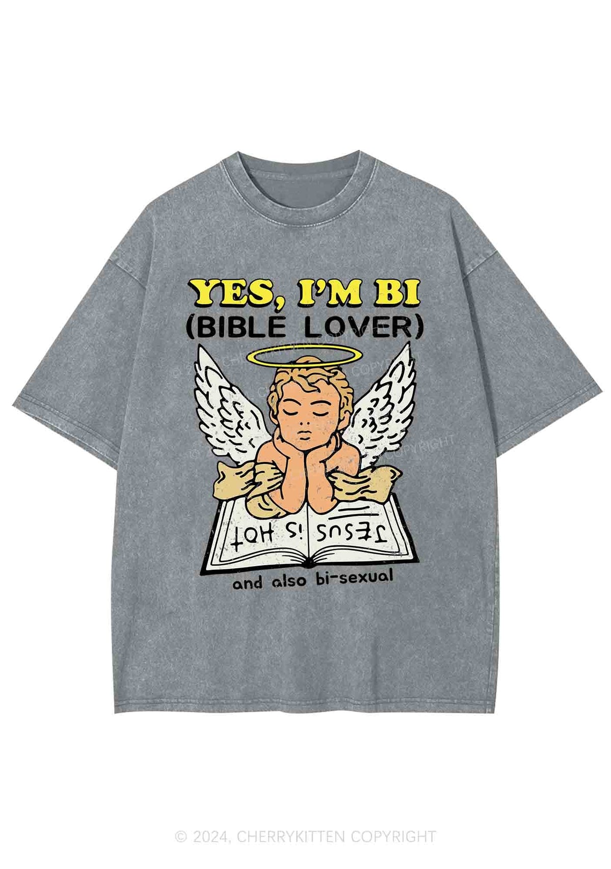 Bible Lover Y2K Washed Tee Cherrykitten
