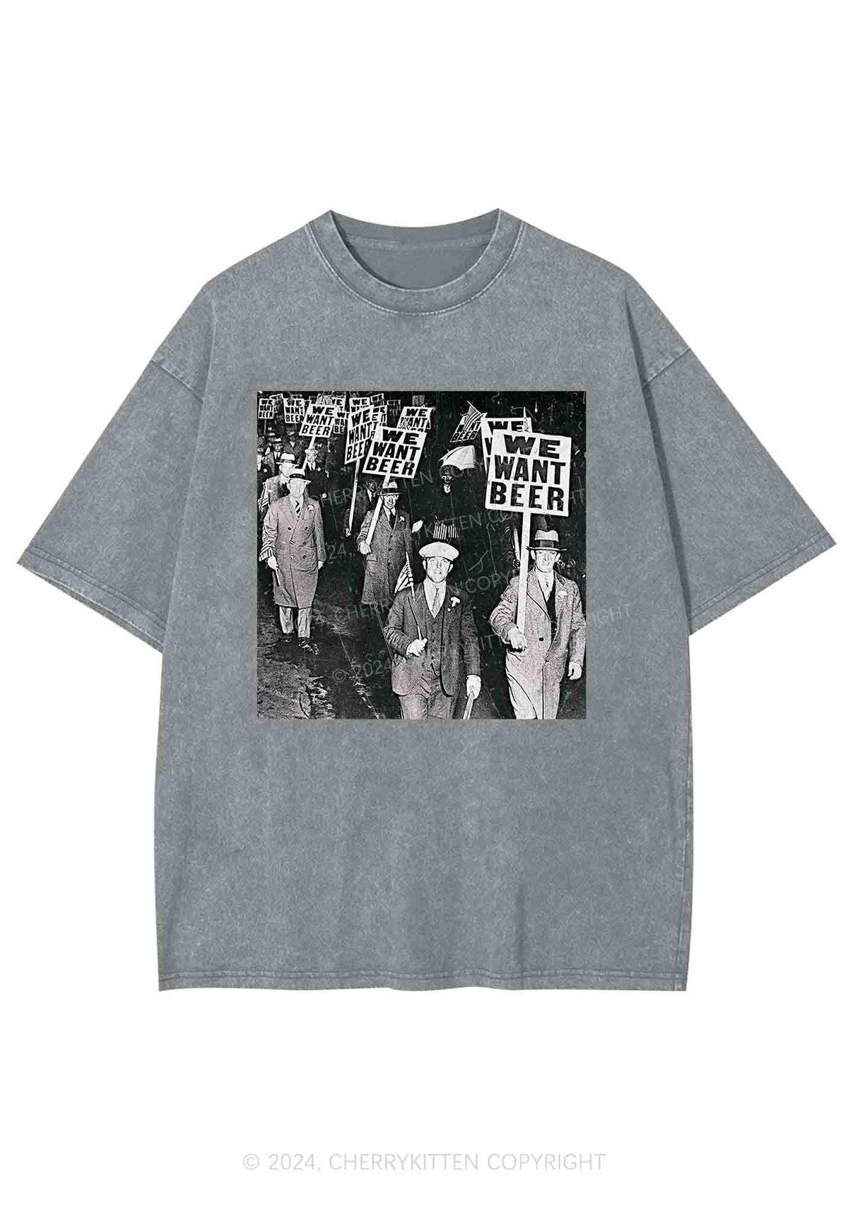 We Want Beer Y2K Washed Tee Cherrykitten