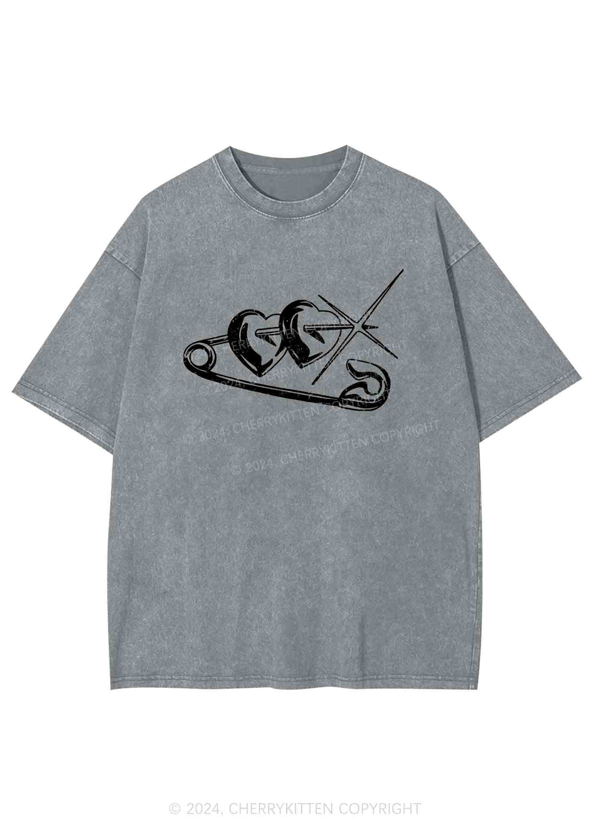 Love Pin Y2K Washed Tee Cherrykitten