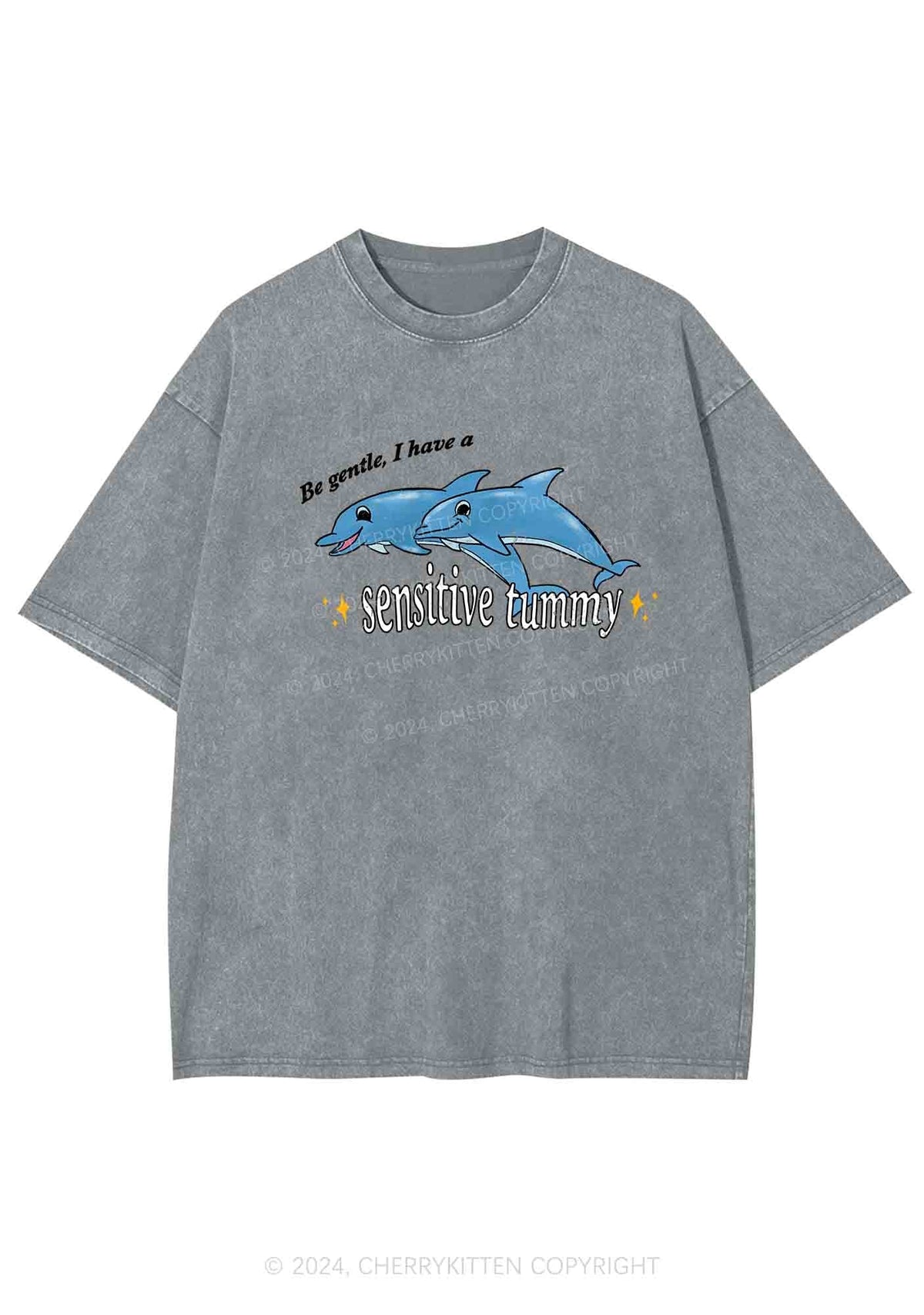 Sensitive Tummy Y2K Washed Tee Cherrykitten