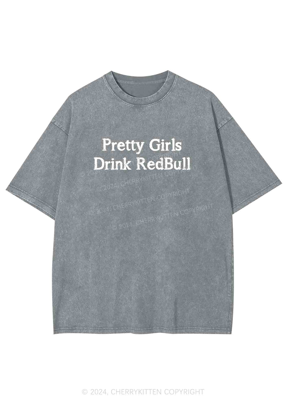 Pretty Girls Drink Red Y2K Washed Tee Cherrykitten