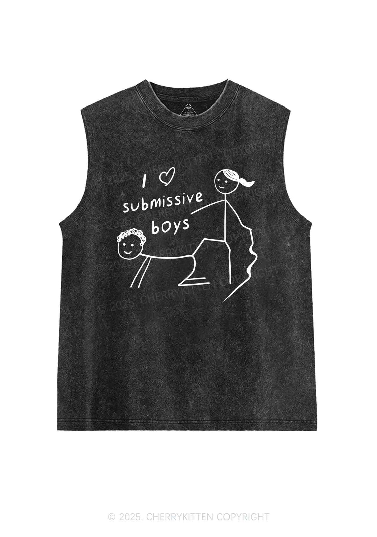 I Love S Boys Y2K Washed Tank Cherrykitten
