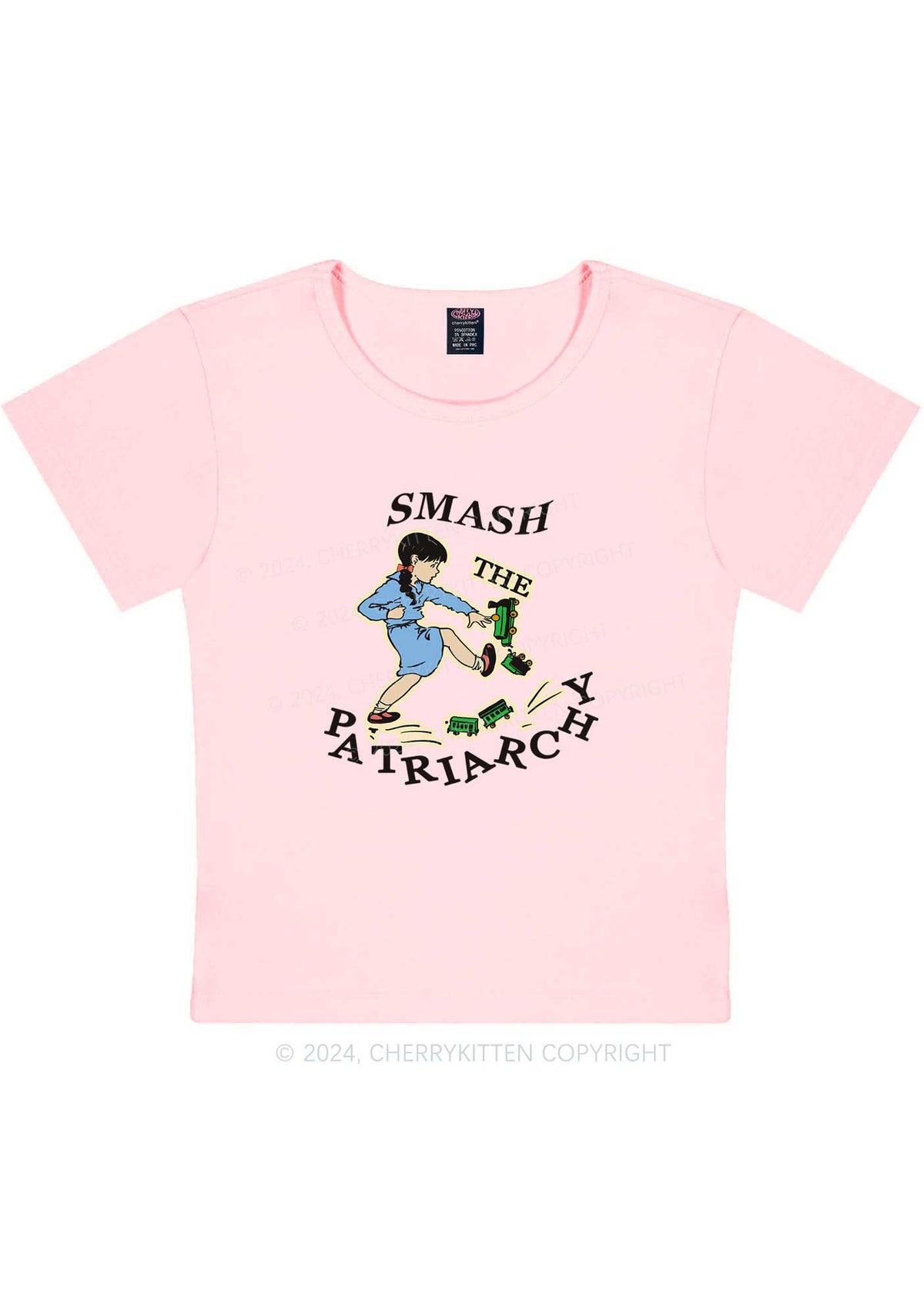 Smash The Patriarchy Y2K Baby Tee Cherrykitten