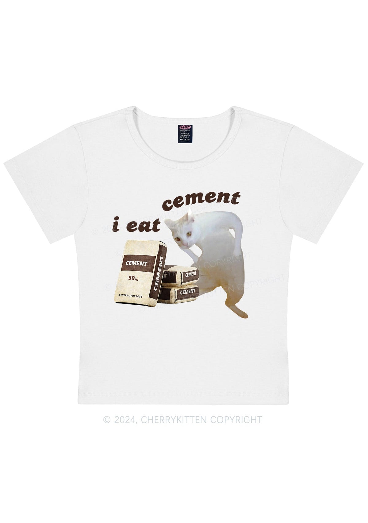 I Eat Cement Y2K Baby Tee Cherrykitten